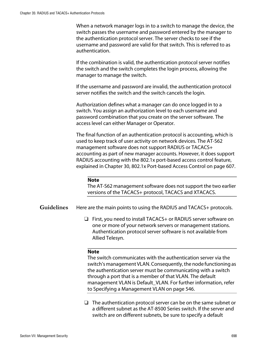Guidelines | Allied Telesis AT-S62 User Manual | Page 698 / 760
