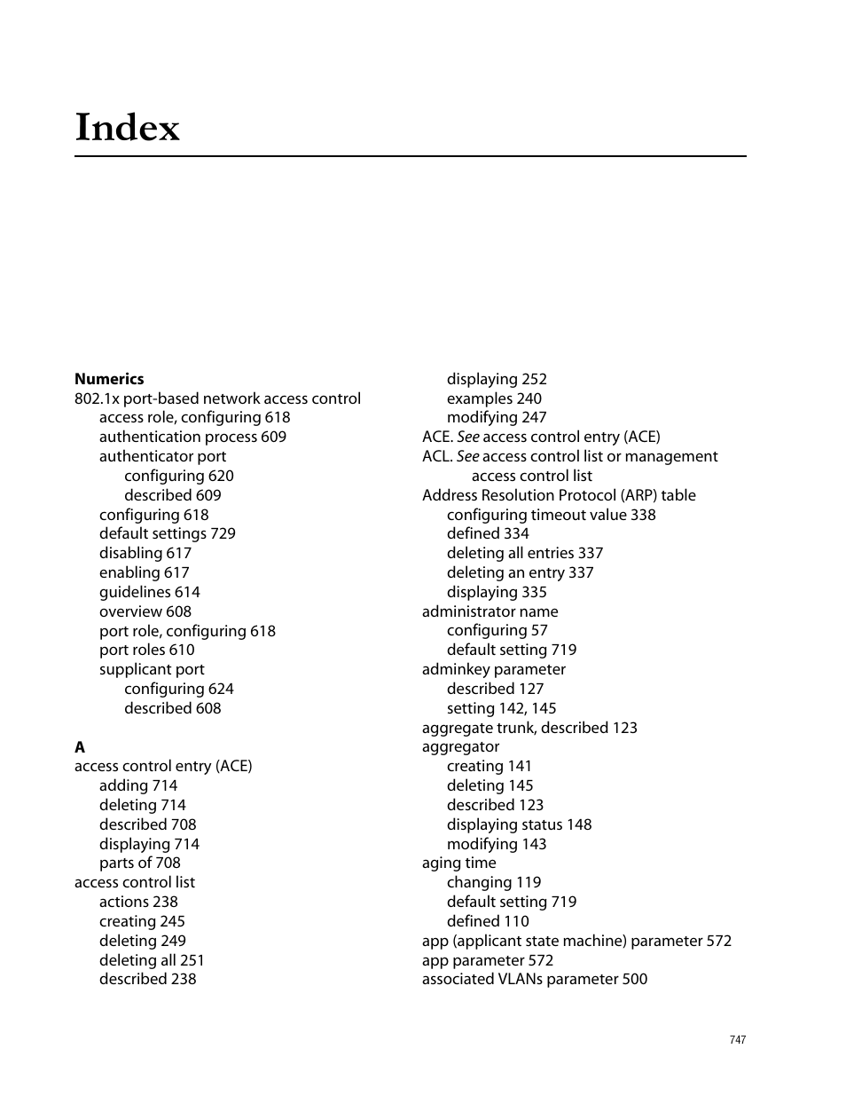 Index, Numerics | Allied Telesis AT-S62 User Manual | Page 747 / 760