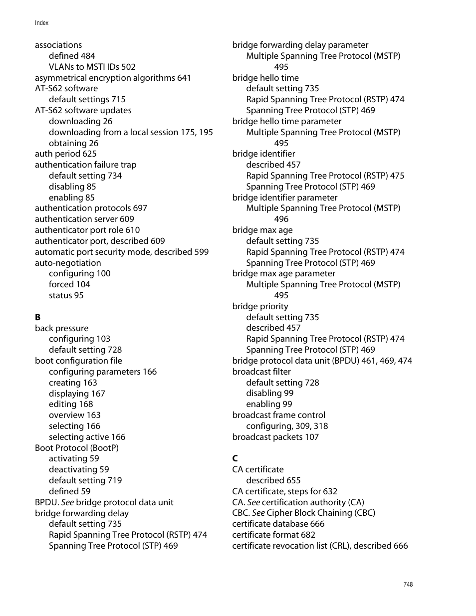 Allied Telesis AT-S62 User Manual | Page 748 / 760