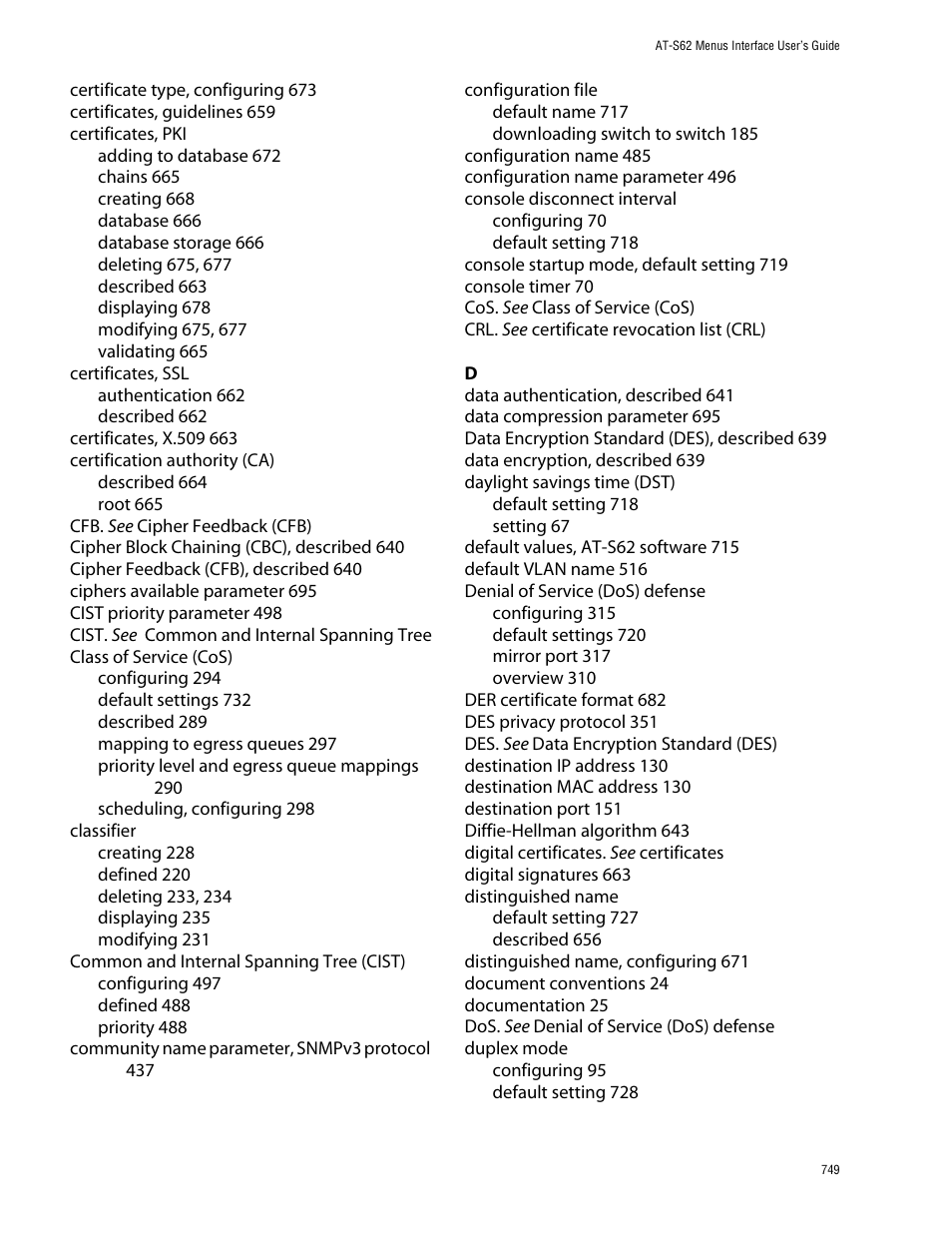 Allied Telesis AT-S62 User Manual | Page 749 / 760