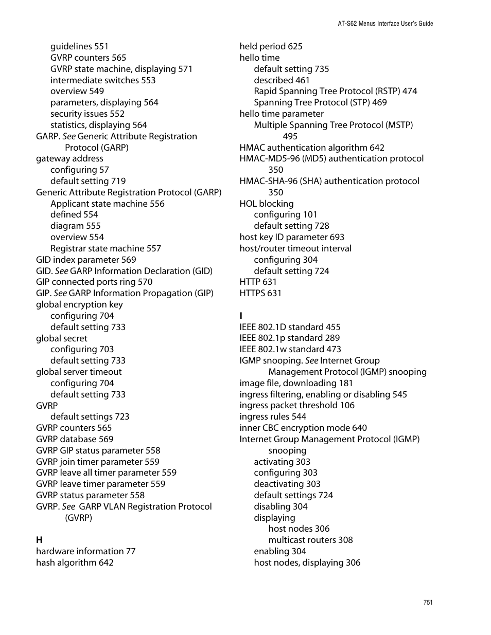 Allied Telesis AT-S62 User Manual | Page 751 / 760
