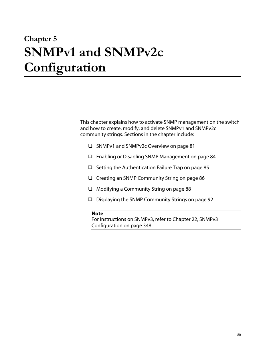 Chapter 5, Snmpv1 and snmpv2c configuration, Chapter 5 snmpv1 and snmpv2c configuration | Allied Telesis AT-S62 User Manual | Page 80 / 760