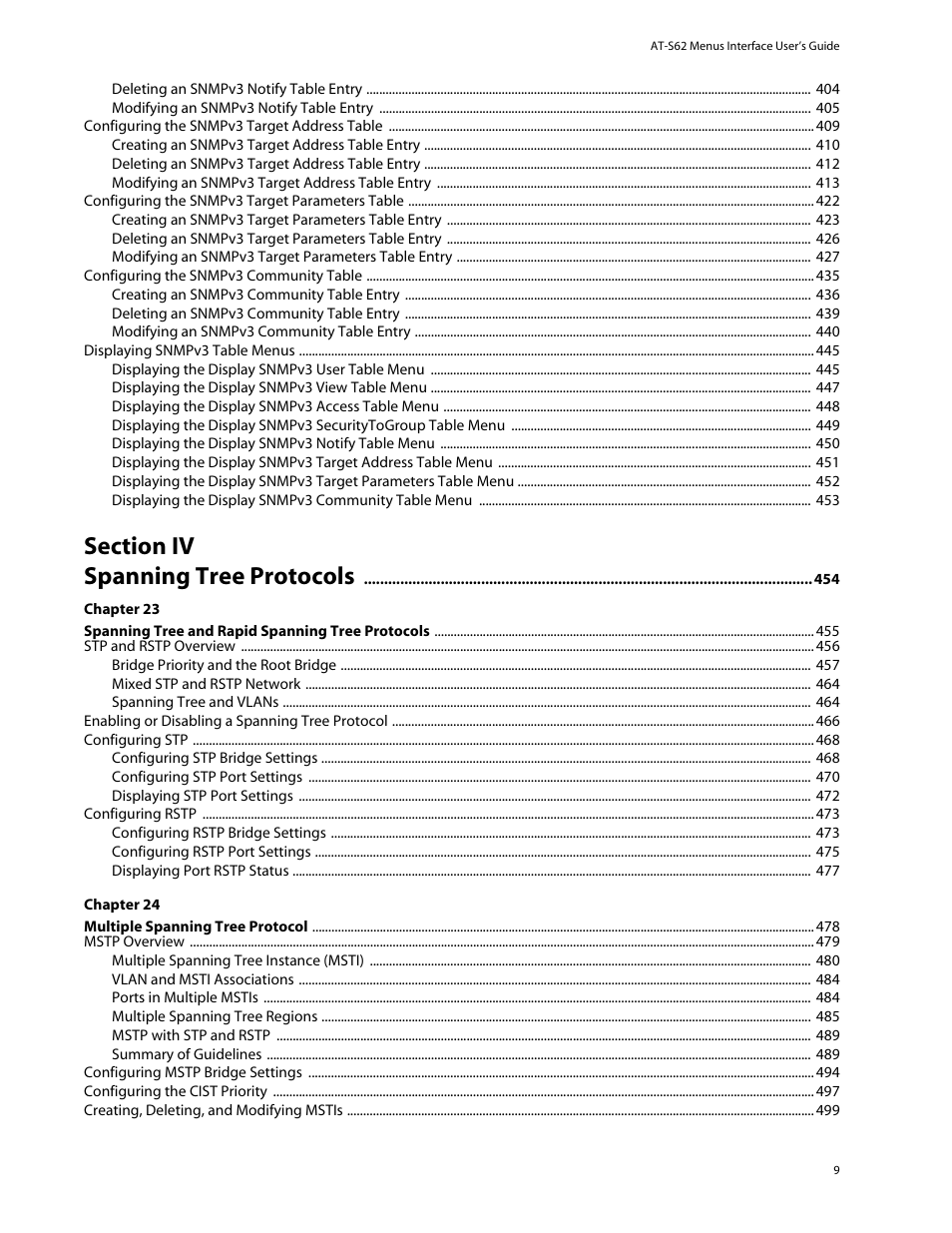 Allied Telesis AT-S62 User Manual | Page 9 / 760