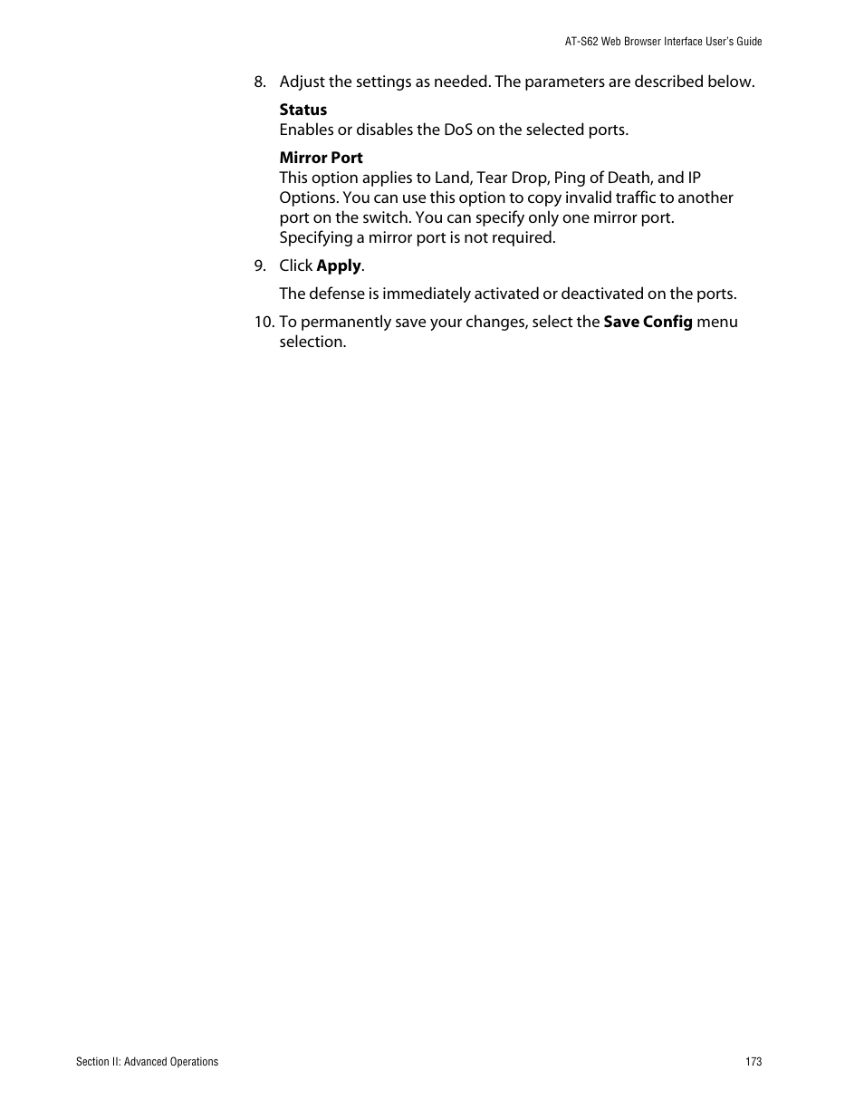 Allied Telesis AT-S62 User Manual | Page 173 / 335