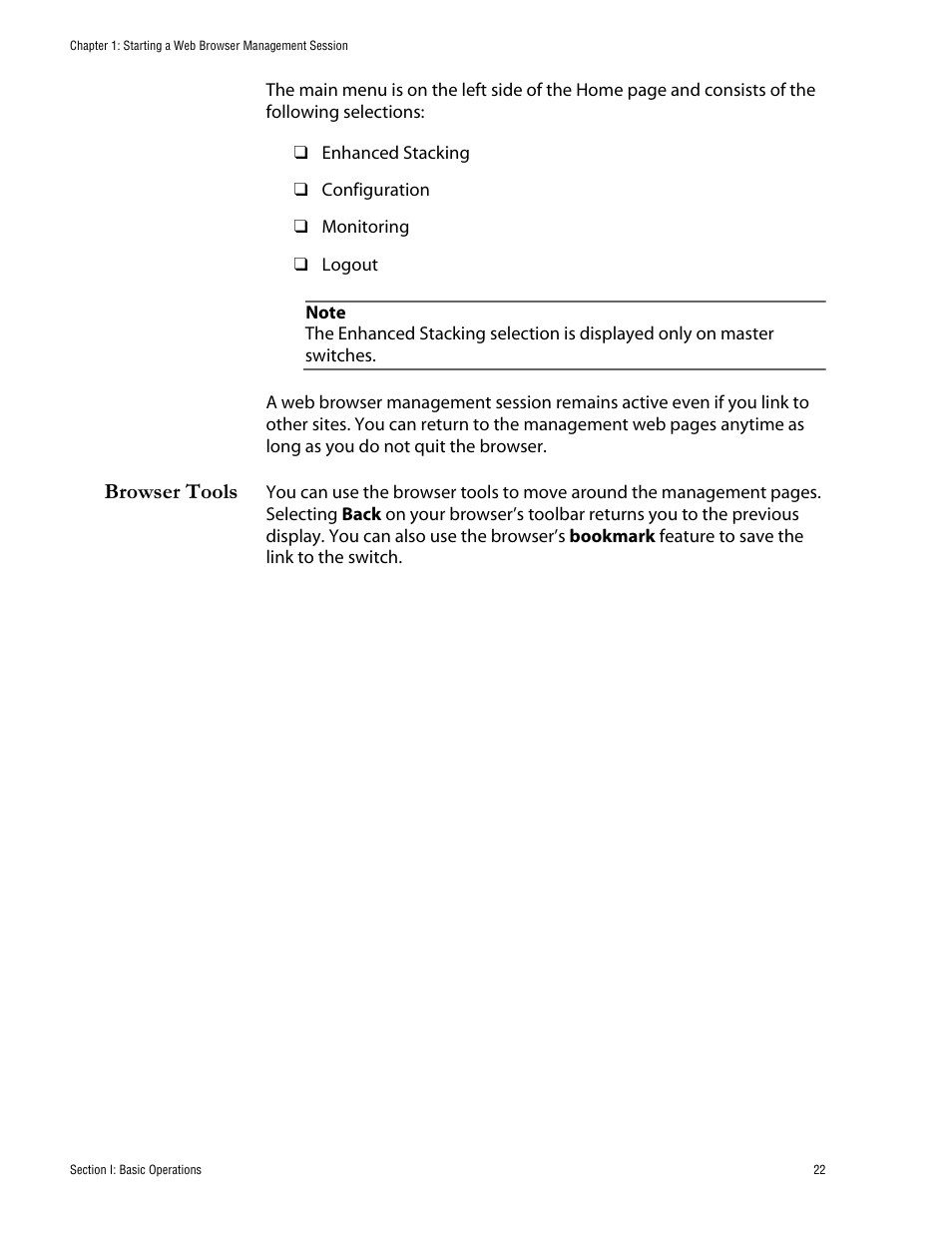 Browser tools | Allied Telesis AT-S62 User Manual | Page 22 / 335