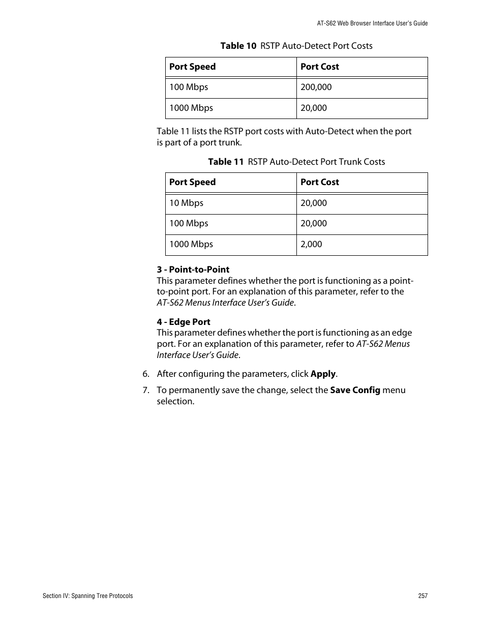 Allied Telesis AT-S62 User Manual | Page 257 / 335