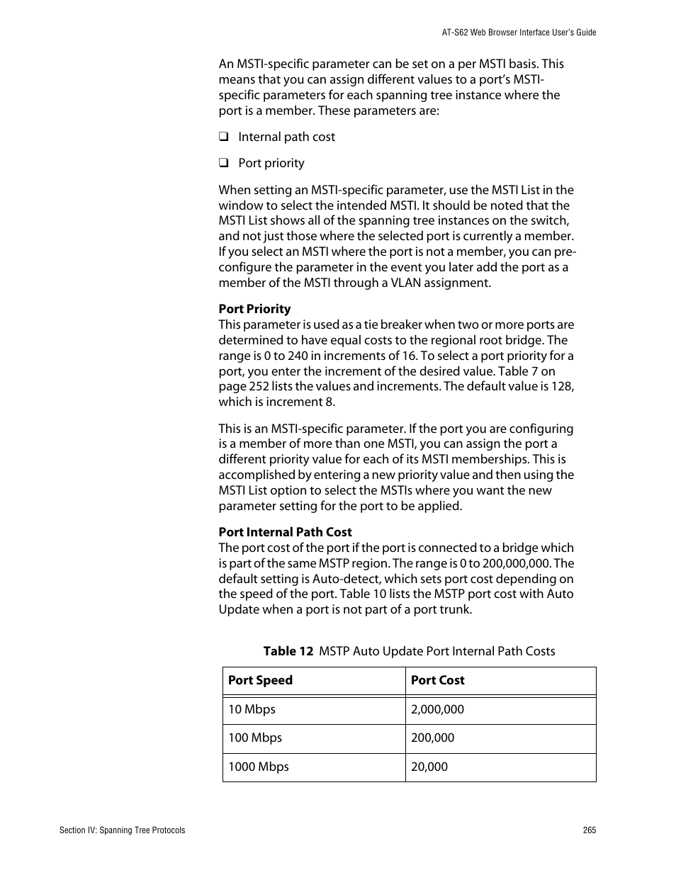 Allied Telesis AT-S62 User Manual | Page 265 / 335