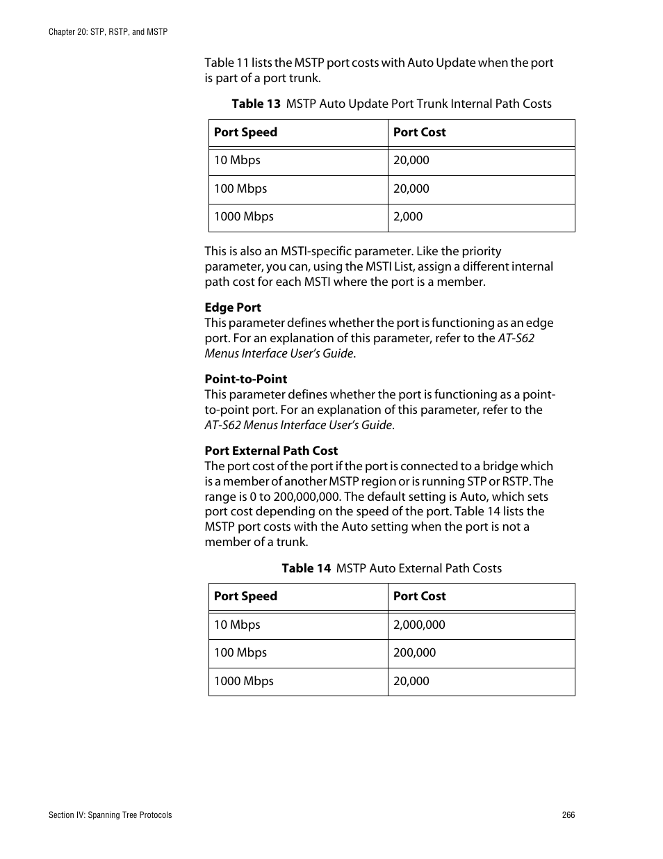 Allied Telesis AT-S62 User Manual | Page 266 / 335