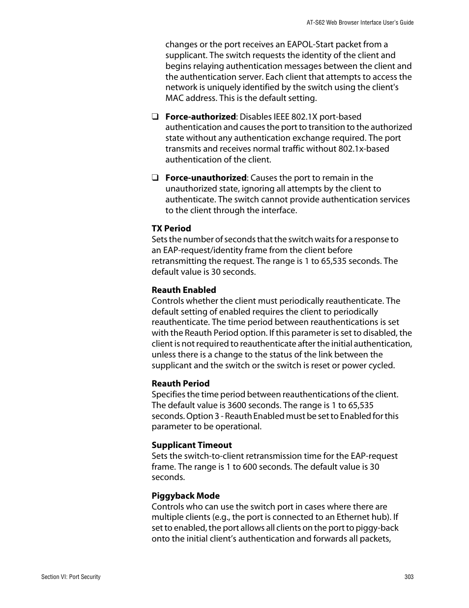 Allied Telesis AT-S62 User Manual | Page 303 / 335
