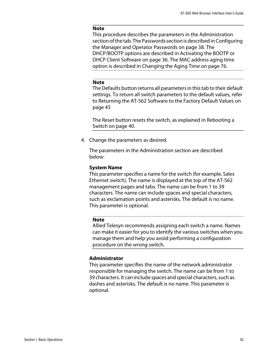 Allied Telesis AT-S62 User Manual | Page 33 / 335