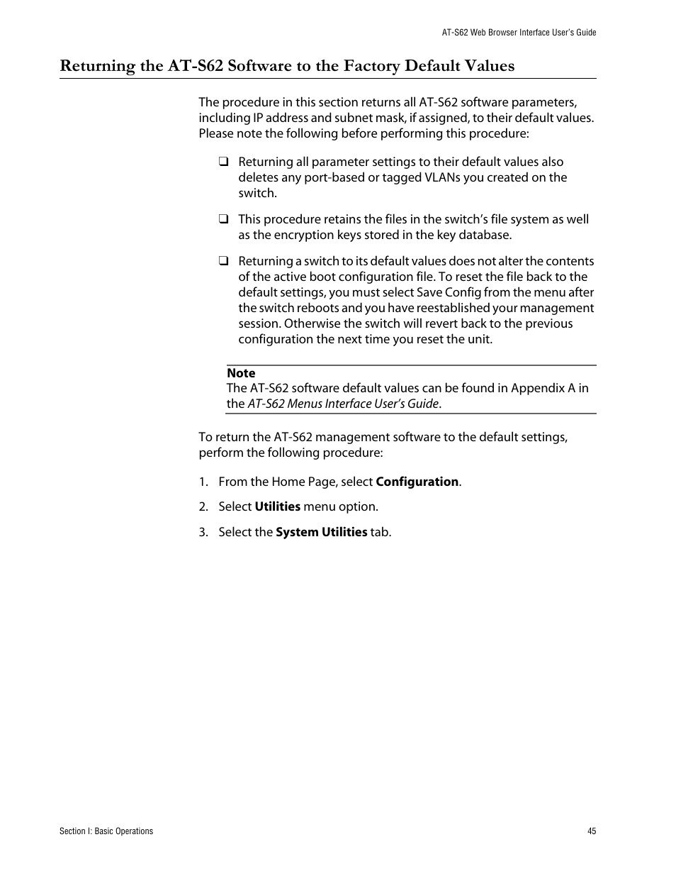 Allied Telesis AT-S62 User Manual | Page 45 / 335