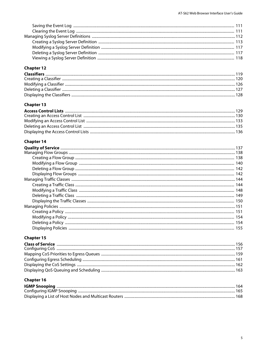Allied Telesis AT-S62 User Manual | Page 5 / 335