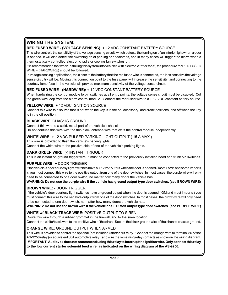 Audiovox Prestige AS-9256 User Manual | Page 4 / 19