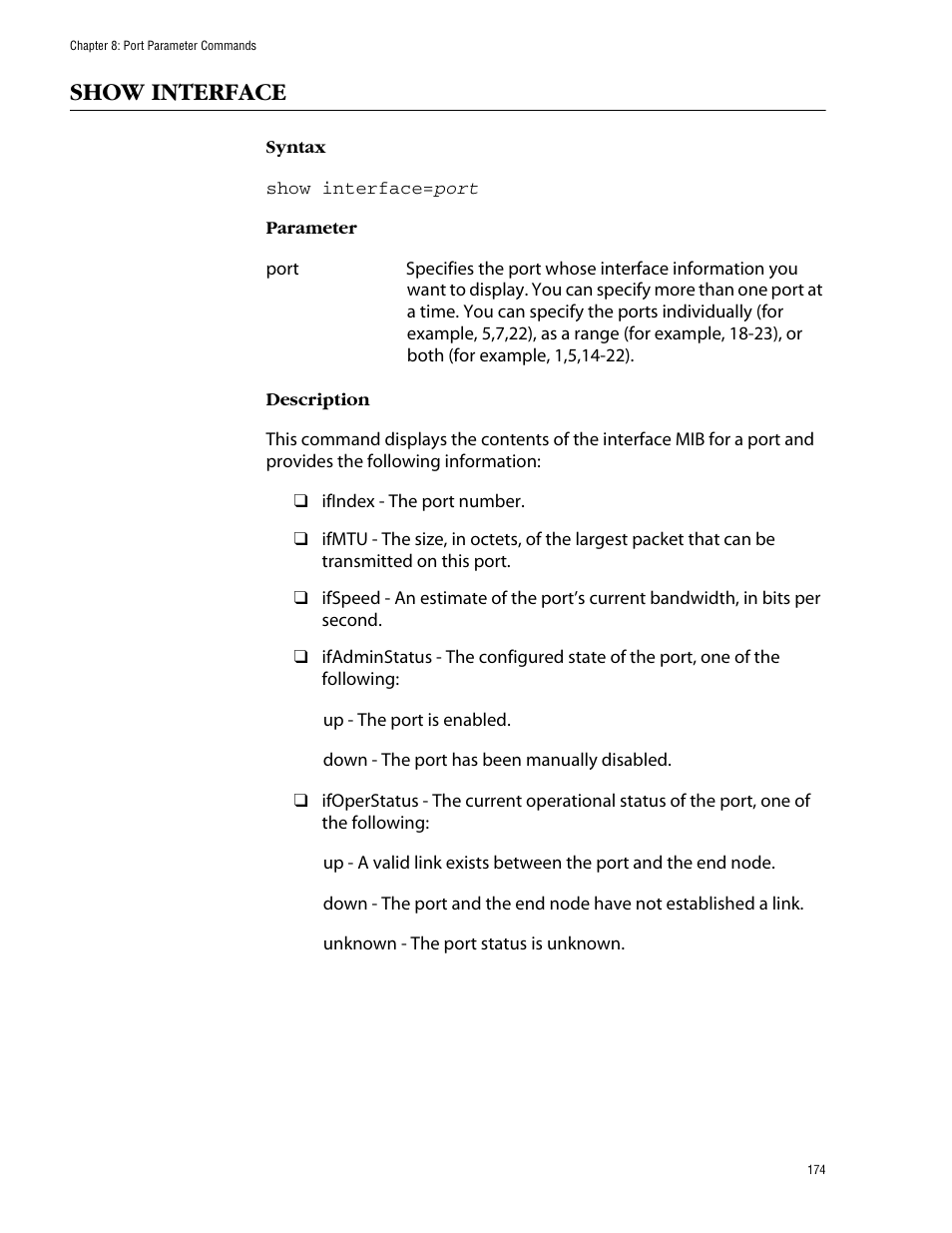 Show interface | Allied Telesis AT-S62 User Manual | Page 174 / 573