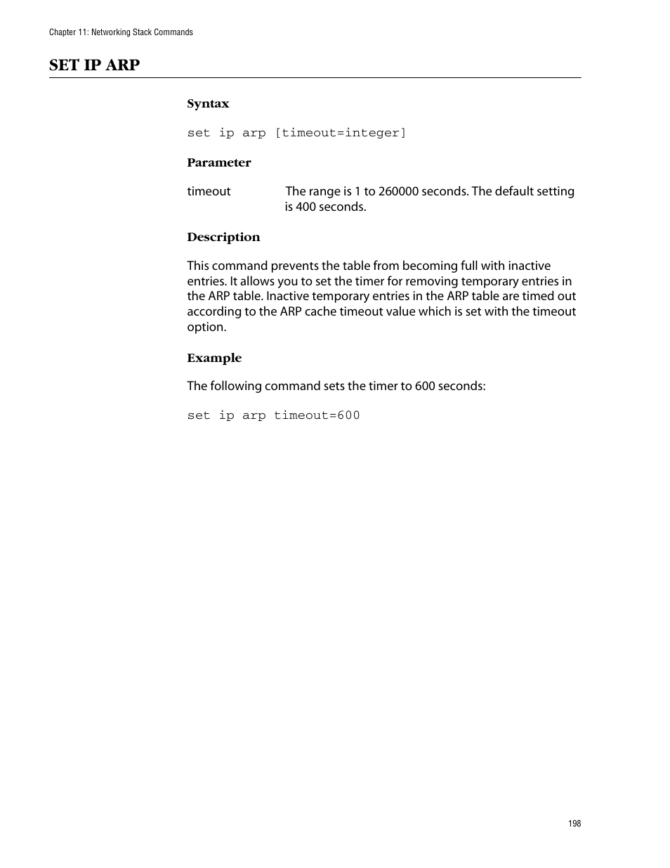 Set ip arp | Allied Telesis AT-S62 User Manual | Page 198 / 573