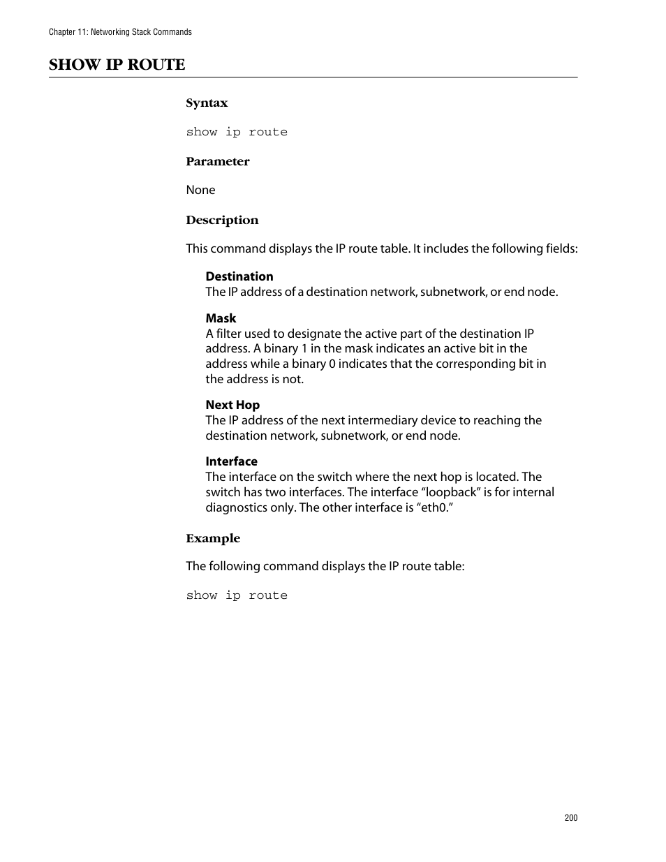 Show ip route | Allied Telesis AT-S62 User Manual | Page 200 / 573