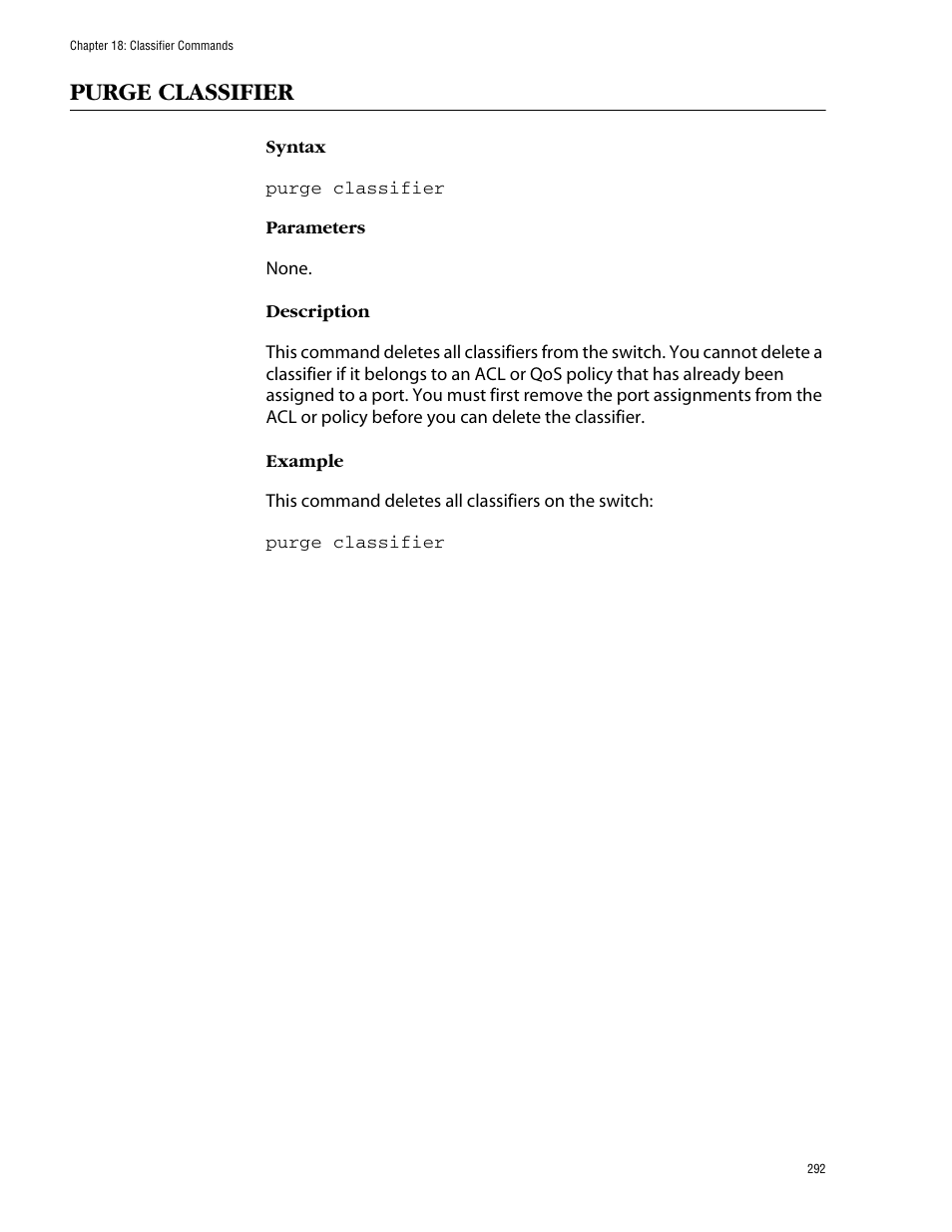 Purge classifier | Allied Telesis AT-S62 User Manual | Page 292 / 573