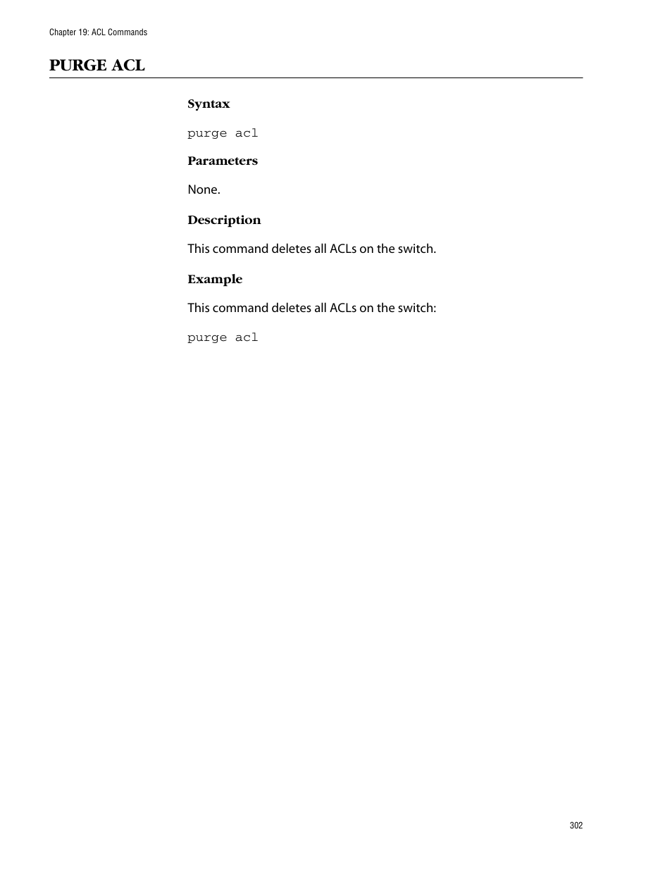 Purge acl | Allied Telesis AT-S62 User Manual | Page 302 / 573