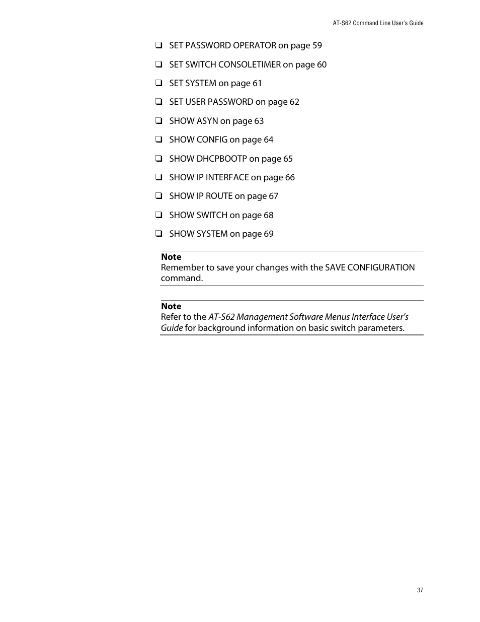 Allied Telesis AT-S62 User Manual | Page 37 / 573