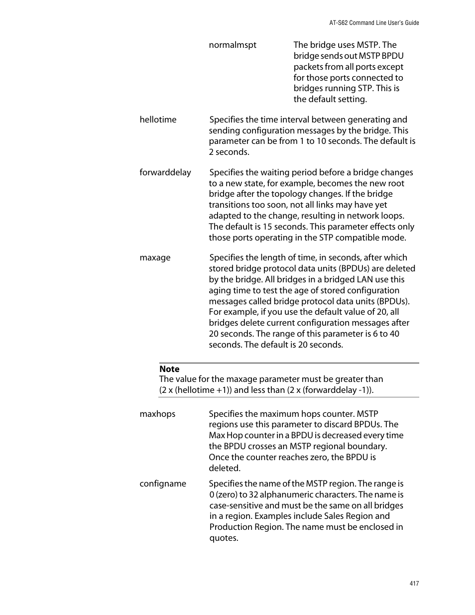 Allied Telesis AT-S62 User Manual | Page 417 / 573