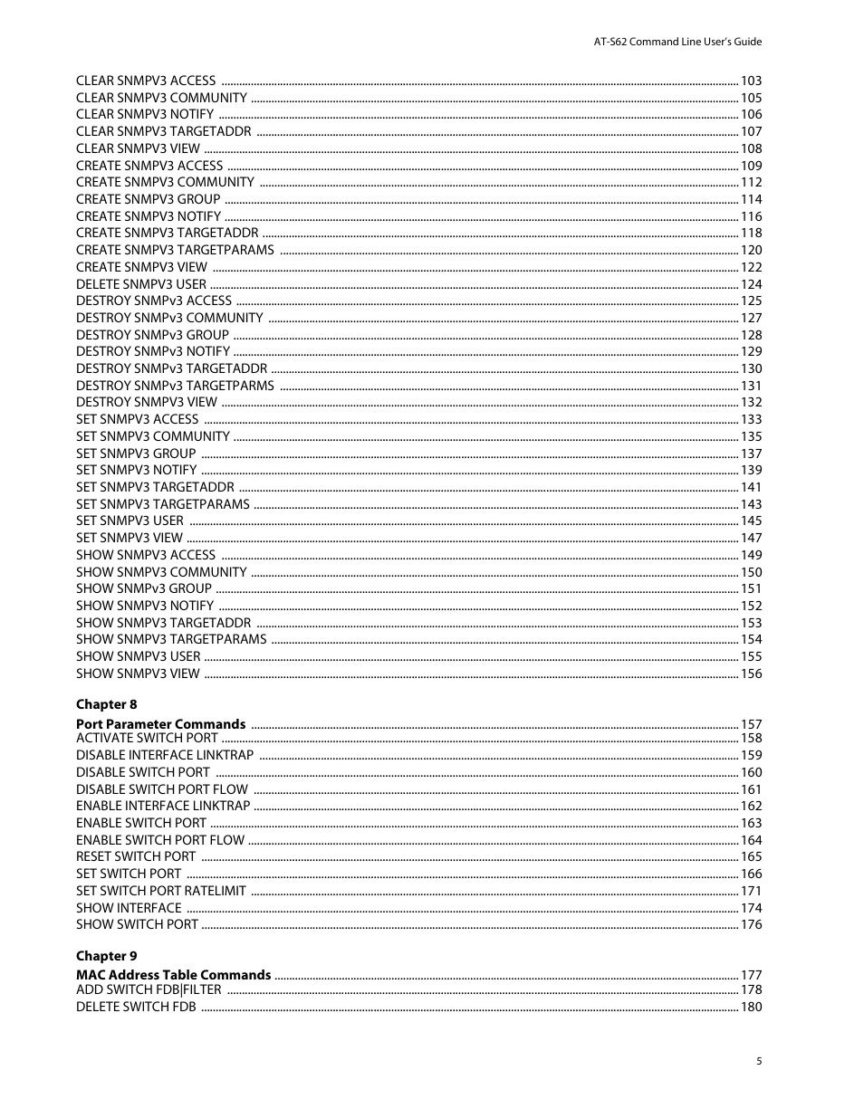 Allied Telesis AT-S62 User Manual | Page 5 / 573