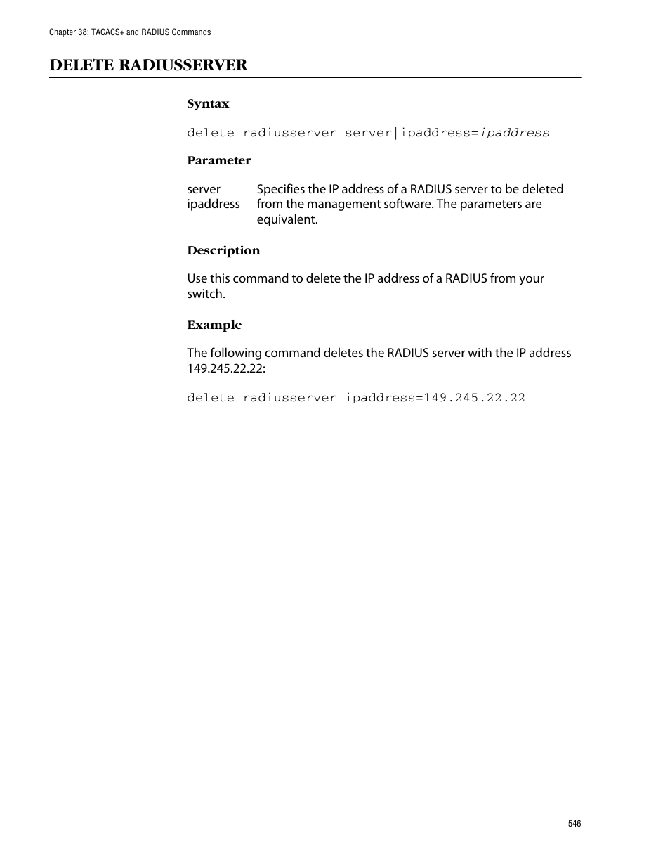 Delete radiusserver | Allied Telesis AT-S62 User Manual | Page 546 / 573