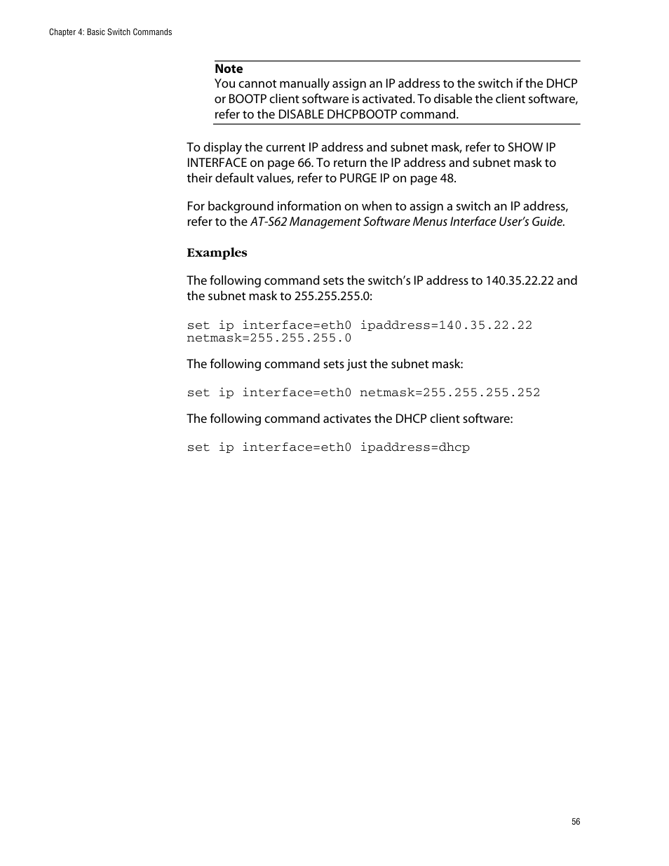 Allied Telesis AT-S62 User Manual | Page 56 / 573