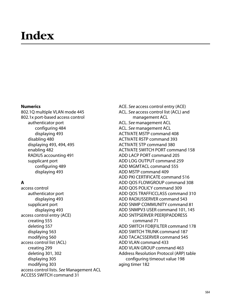 Index | Allied Telesis AT-S62 User Manual | Page 564 / 573