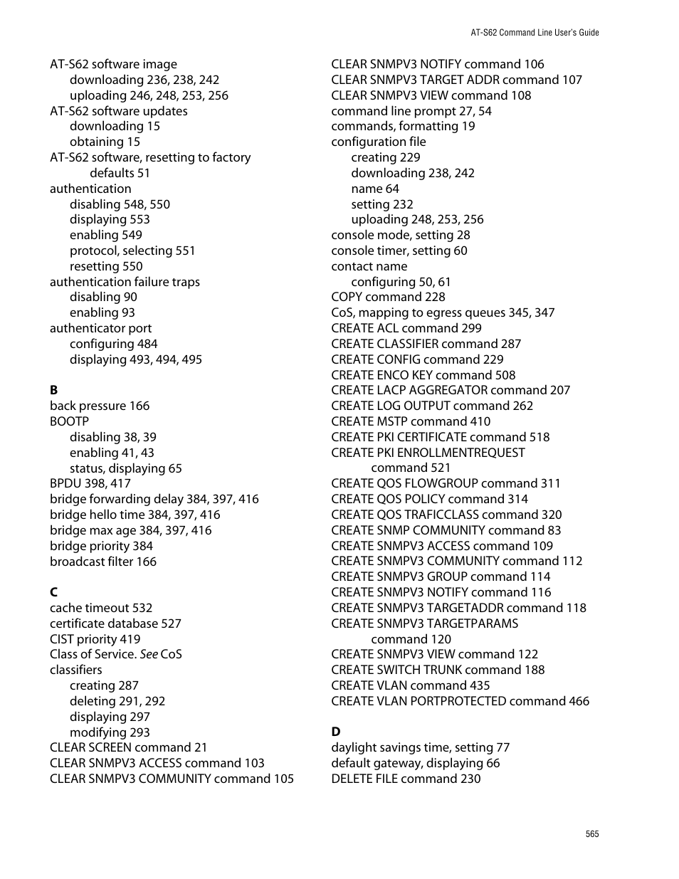 Allied Telesis AT-S62 User Manual | Page 565 / 573