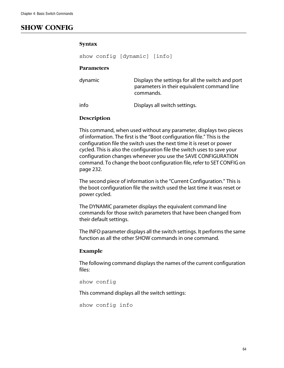 Show config | Allied Telesis AT-S62 User Manual | Page 64 / 573