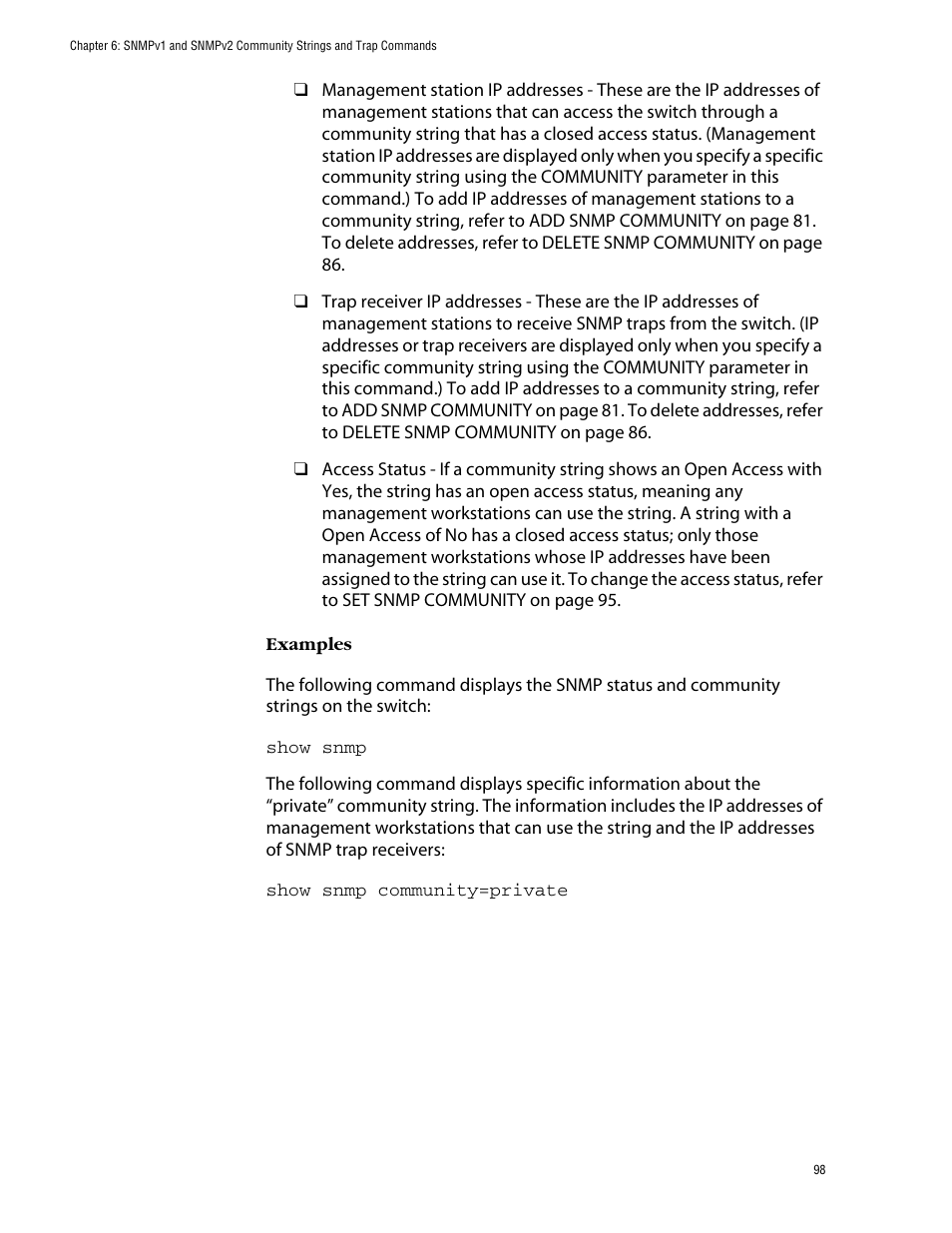 Allied Telesis AT-S62 User Manual | Page 98 / 573