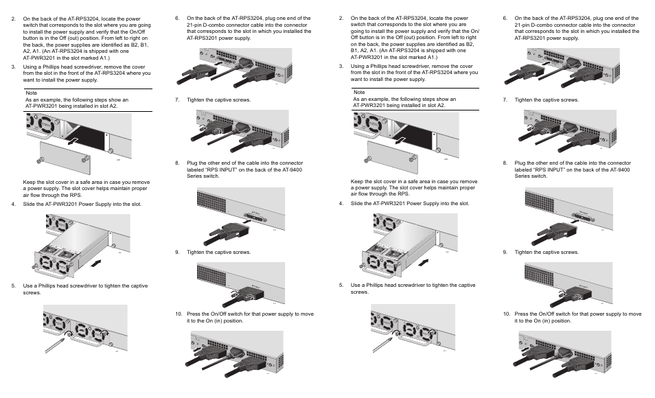 12vd c ,10a max, 12vd c ,1 0a m ax, 12vdc ,10a ma x | 12vd c ,10a m ax, 12v dc ,10a max, 12vdc, On off on off, On off, 12vdc ,10a max | Allied Telesis AT-PWR3201 User Manual | Page 2 / 2