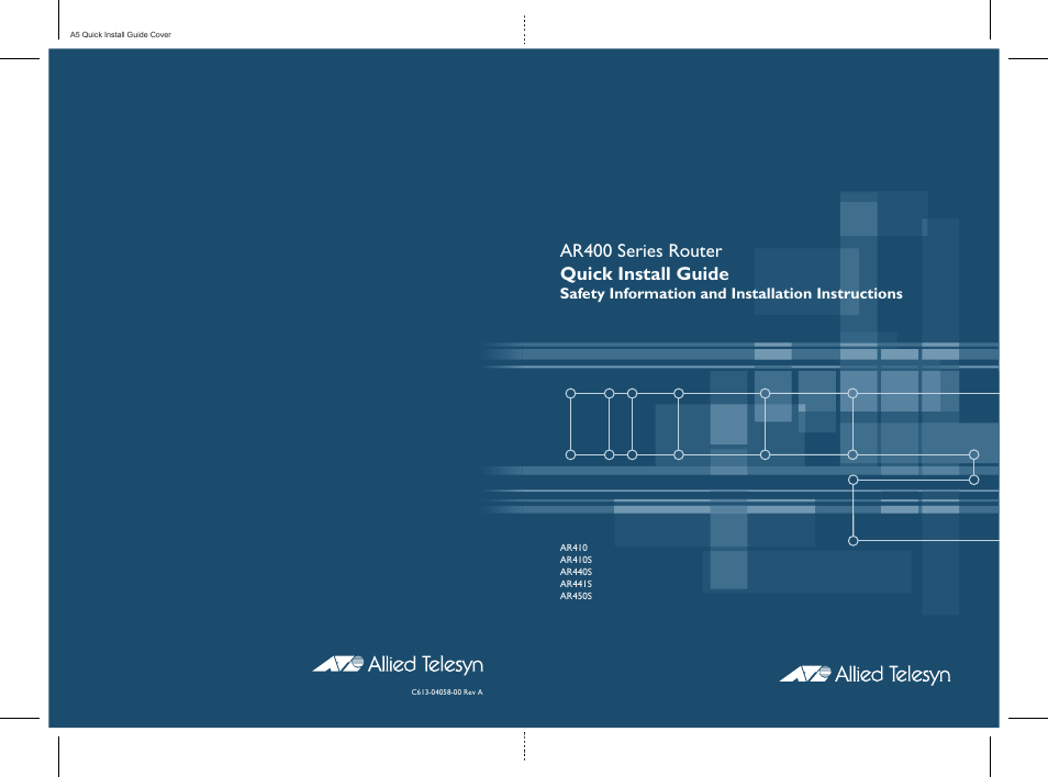 Allied Telesis AR400 Series Router User Manual | 40 pages