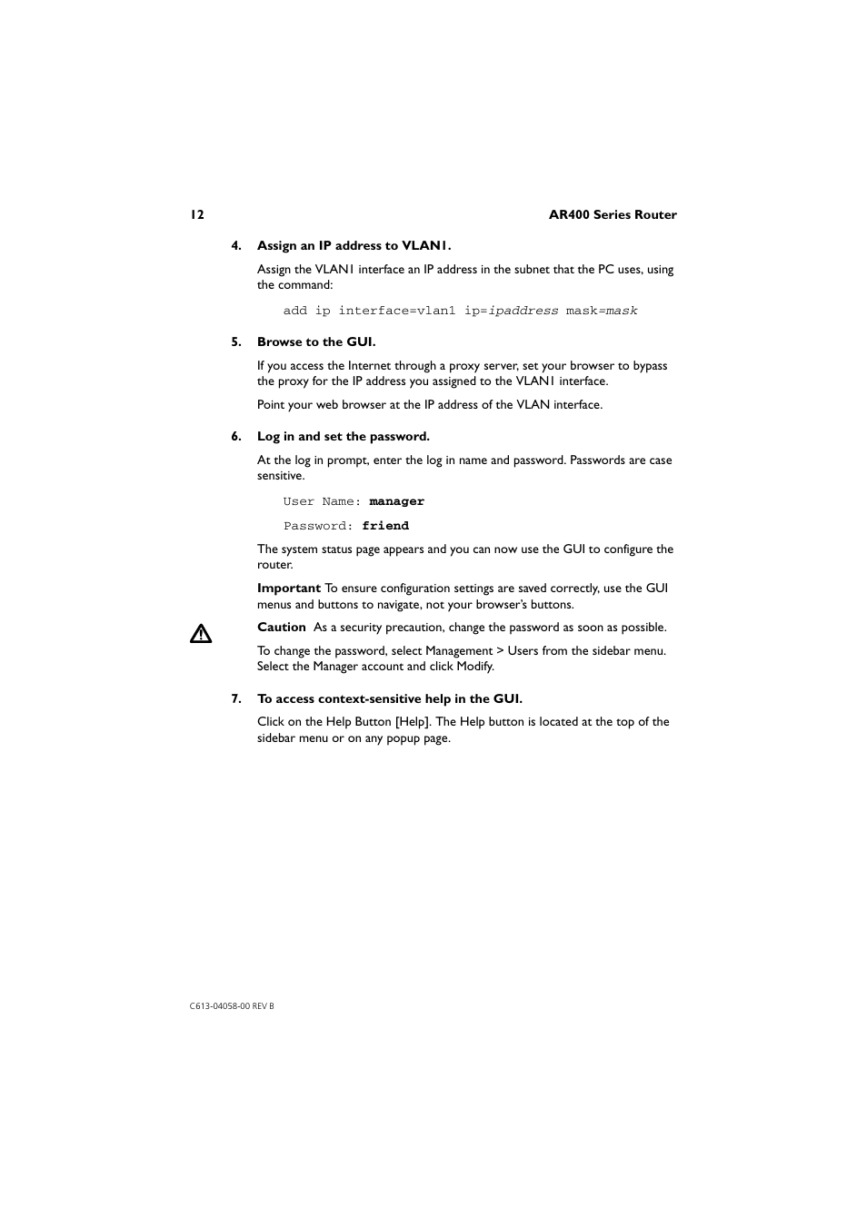 Allied Telesis AR400 Series Router User Manual | Page 12 / 40