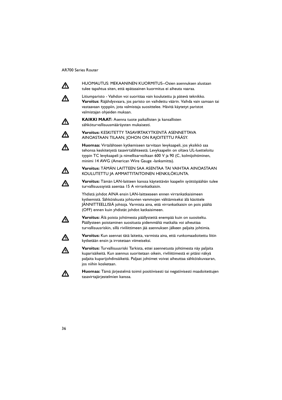 Allied Telesis AR700 Series Router User Manual | Page 36 / 52
