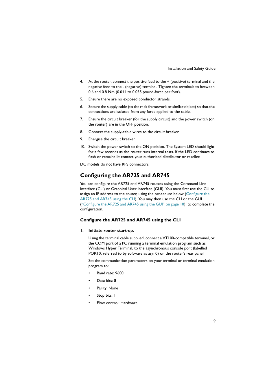 Configuring the ar725 and ar745 | Allied Telesis AR700 Series Router User Manual | Page 9 / 52
