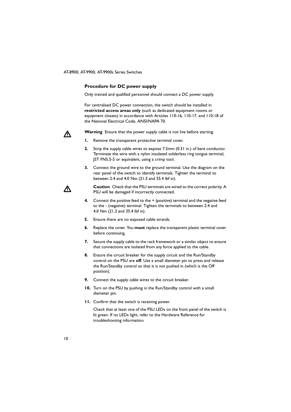 Allied Telesis AT-9900s Switches User Manual | Page 10 / 38