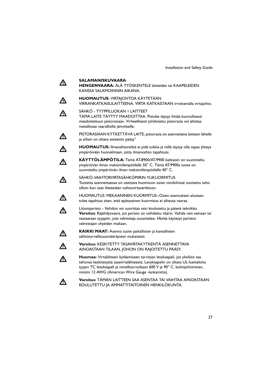 Allied Telesis AT-9900s Switches User Manual | Page 27 / 38