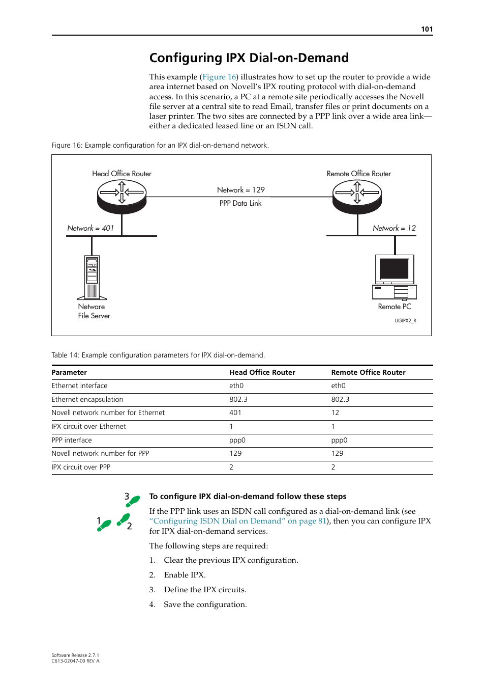 Configuring ipx dial-on-demand, Configuring ipx dial-on-demand” on | Allied Telesis AR700 SERIES Software Release 2.7.1 User Manual | Page 101 / 118