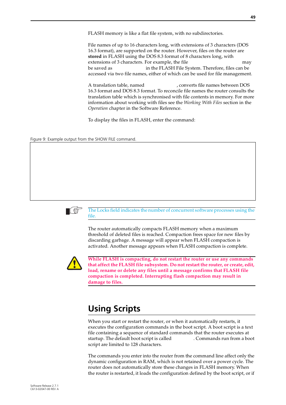 Using scripts | Allied Telesis AR700 SERIES Software Release 2.7.1 User Manual | Page 49 / 118