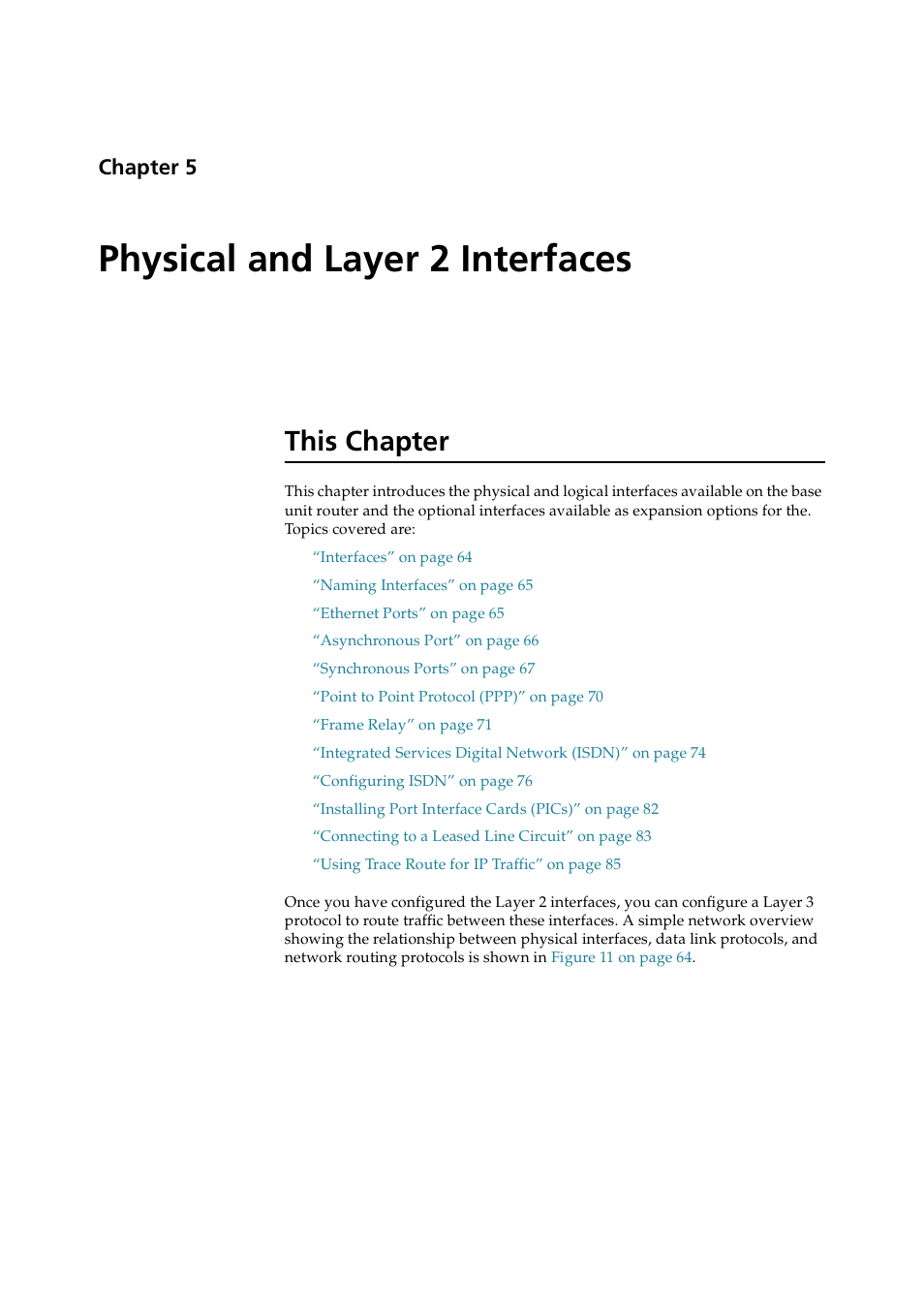 Physical and layer 2 interfaces, This chapter, Chapter 5 | Chapter 5, physical and layer 2 interfaces, Chapter 5, physical and, Layer 2 interfaces | Allied Telesis AR700 SERIES Software Release 2.7.1 User Manual | Page 63 / 118