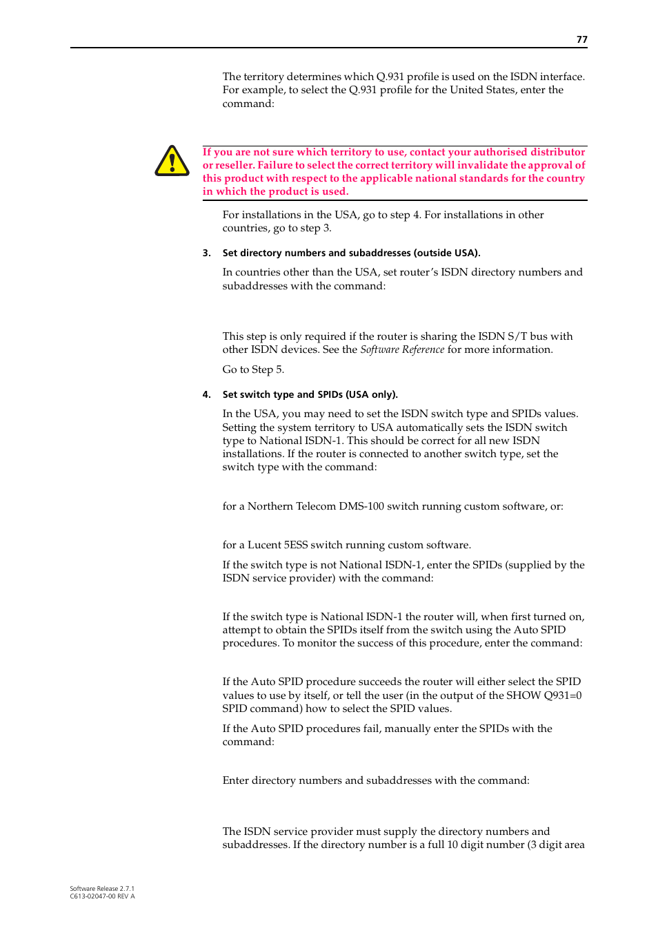 Allied Telesis AR700 SERIES Software Release 2.7.1 User Manual | Page 77 / 118
