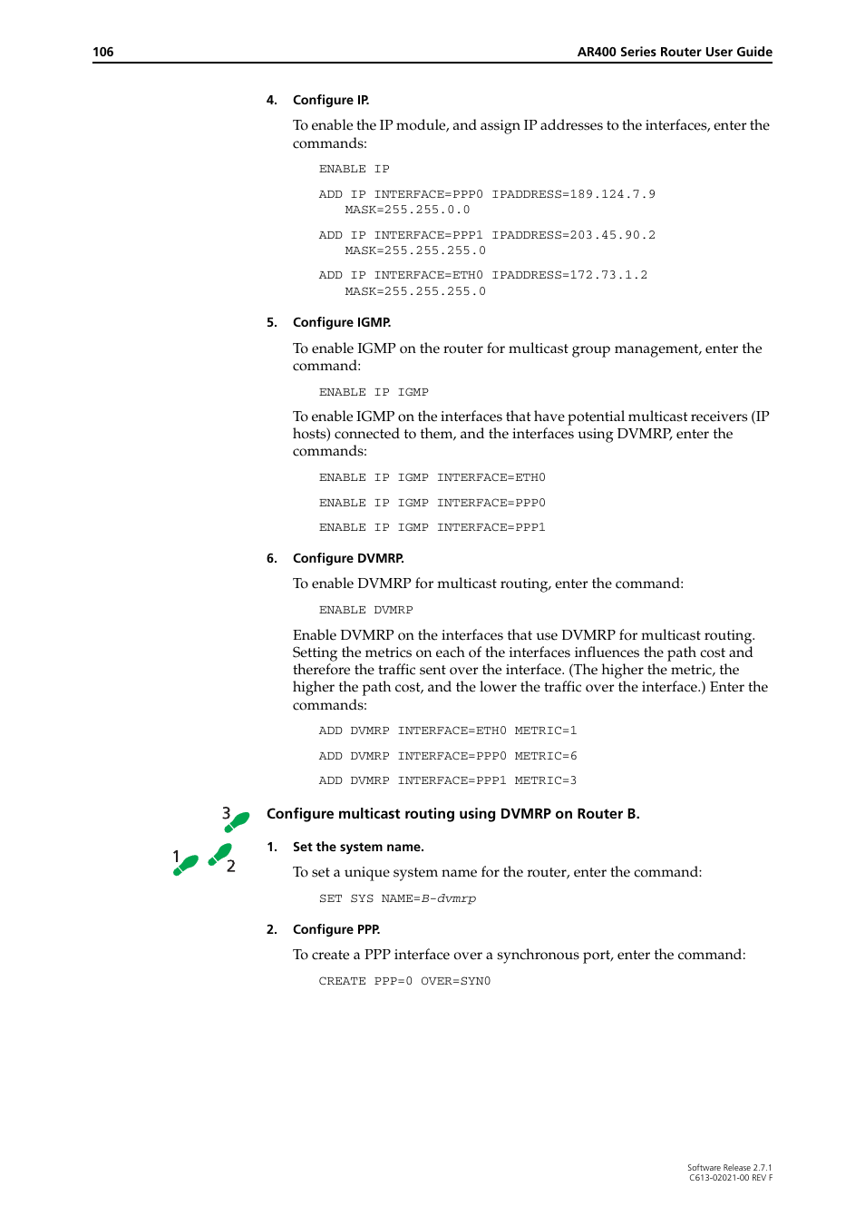 Allied Telesis AR400 SERIES Software Release 2.7.1 User Manual | Page 106 / 134