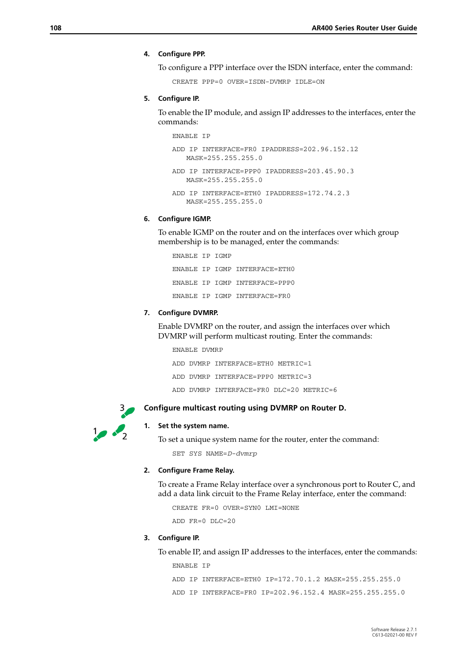 Allied Telesis AR400 SERIES Software Release 2.7.1 User Manual | Page 108 / 134