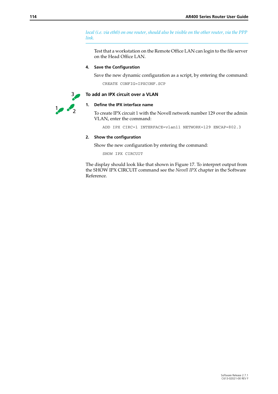 Allied Telesis AR400 SERIES Software Release 2.7.1 User Manual | Page 114 / 134