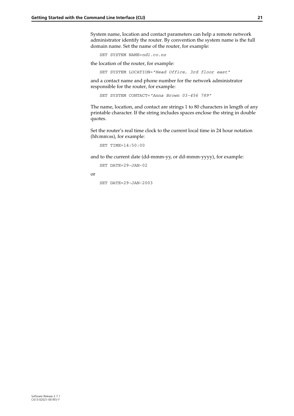 Allied Telesis AR400 SERIES Software Release 2.7.1 User Manual | Page 21 / 134
