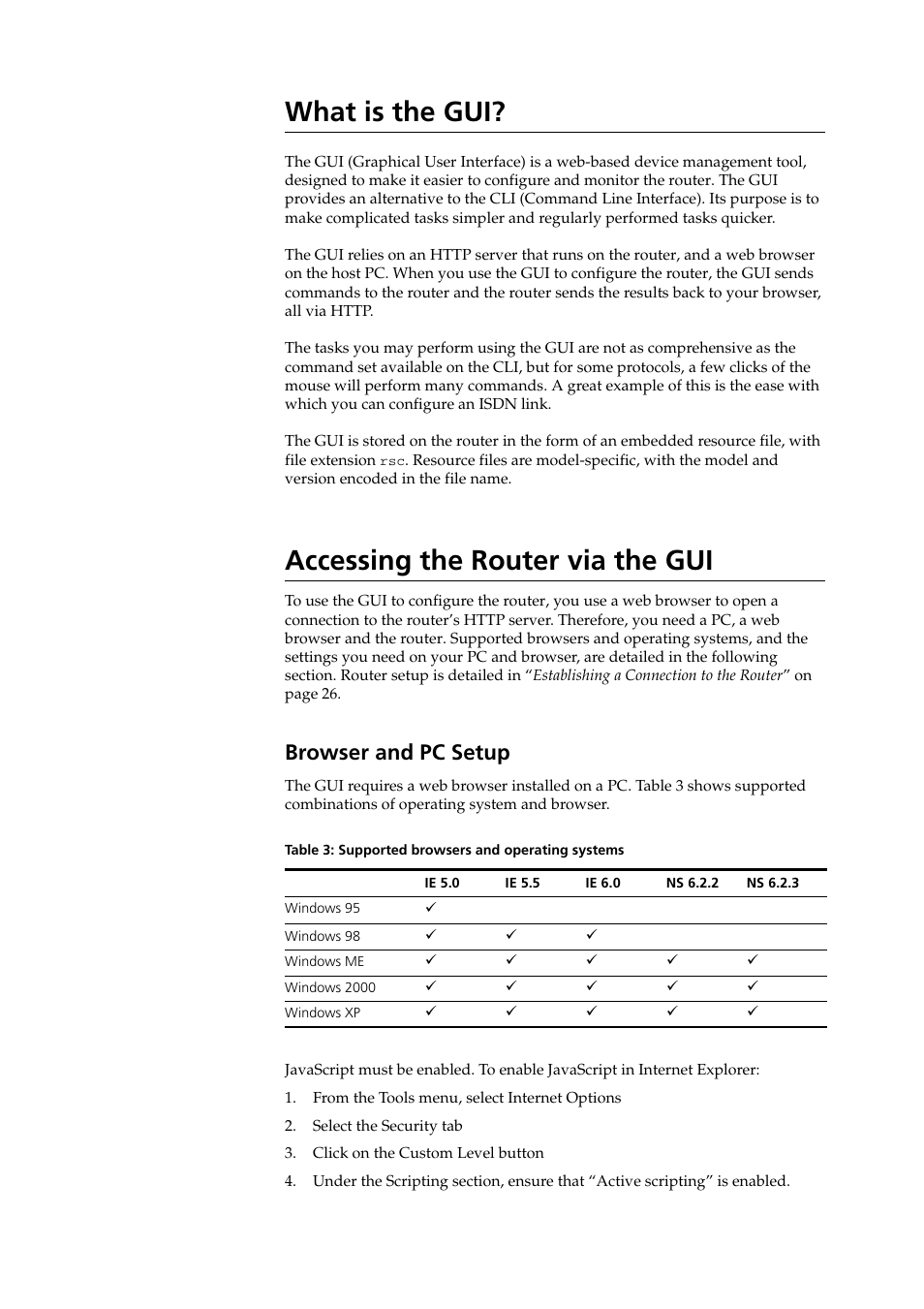 What is the gui, Accessing the router via the gui, Browser and pc setup | What is the gui? accessing the router via the gui | Allied Telesis AR400 SERIES Software Release 2.7.1 User Manual | Page 24 / 134