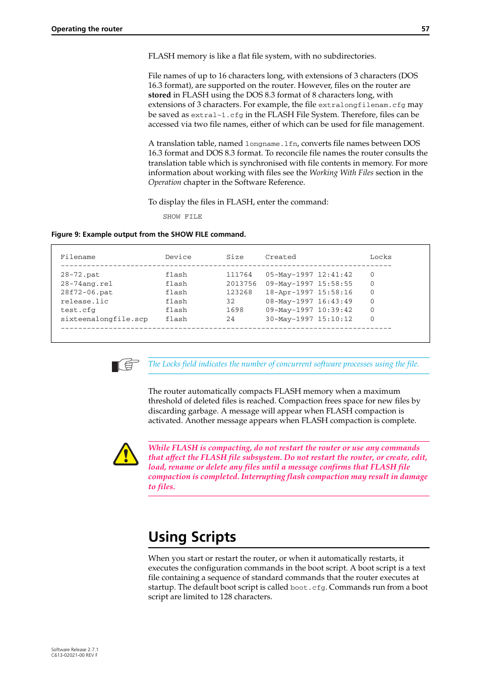 Using scripts | Allied Telesis AR400 SERIES Software Release 2.7.1 User Manual | Page 57 / 134