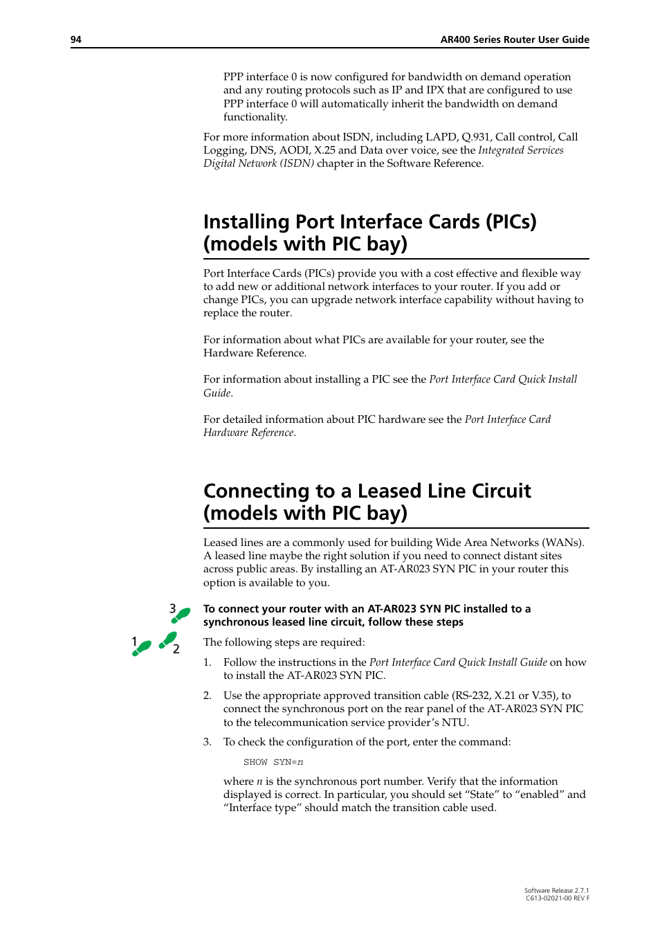 Allied Telesis AR400 SERIES Software Release 2.7.1 User Manual | Page 94 / 134