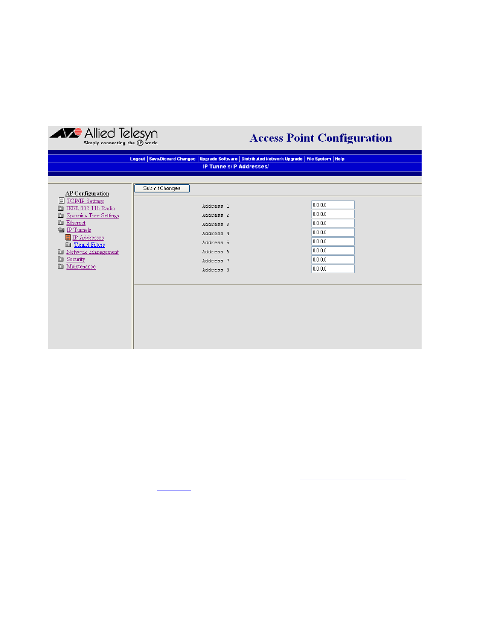 Configuring ip address list | Allied Telesis AT-WL2411 User Manual | Page 101 / 236